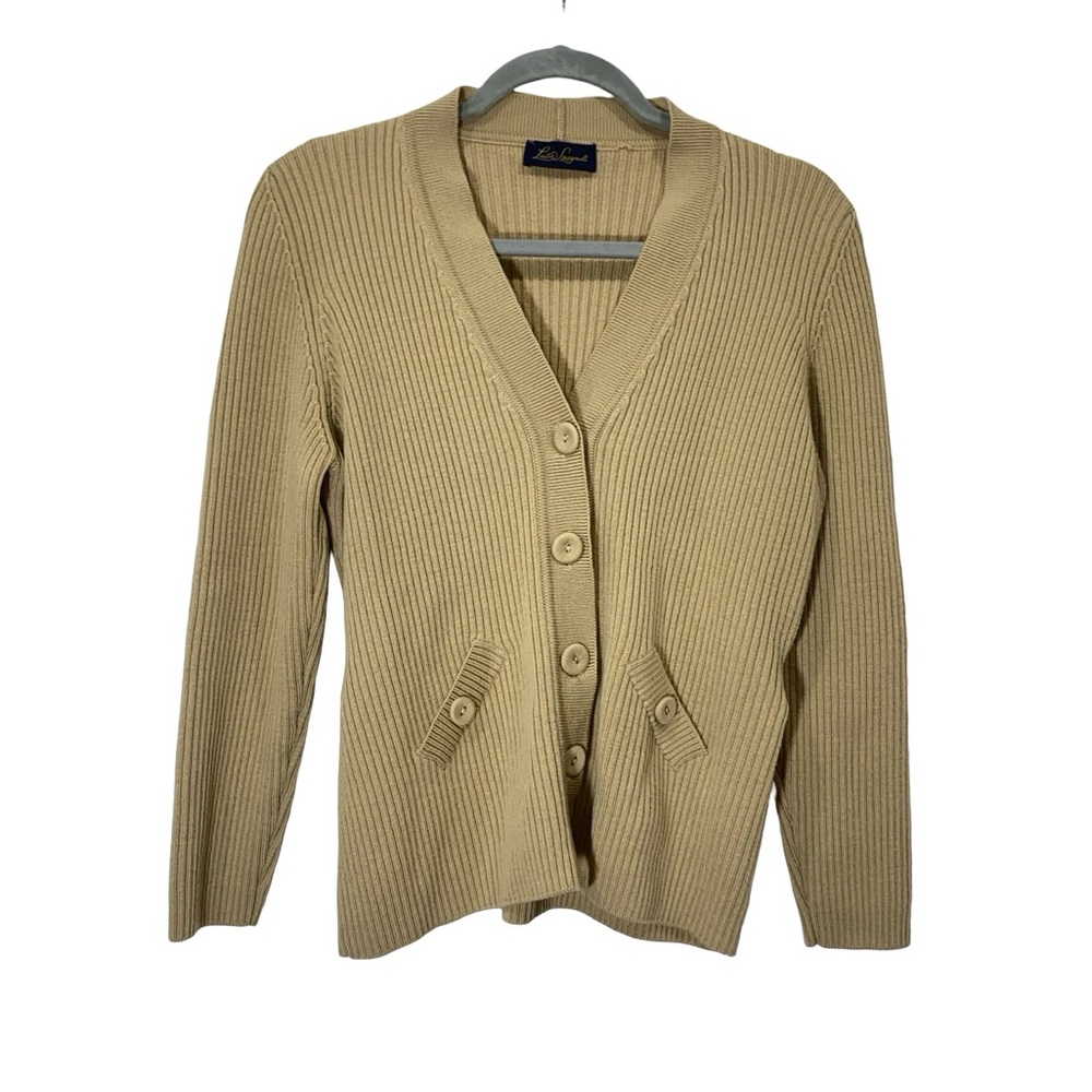 Luisa Spagnoli light brown virgin wool ribbed‎ sweater size S